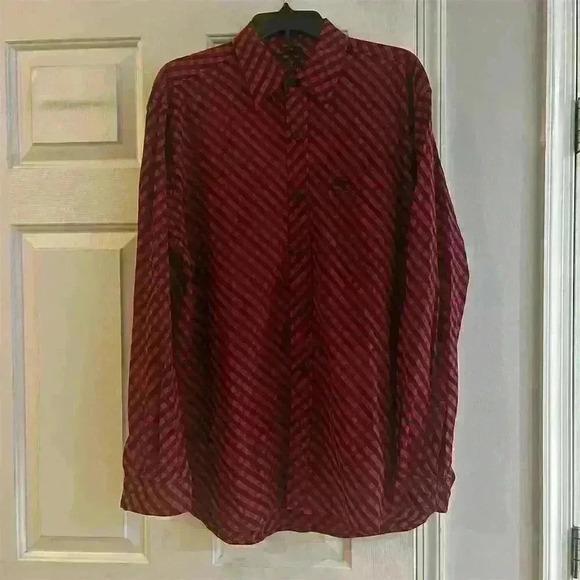 Ecko Unltd. Men's L Red Plaid Long Sleeve Button-Up Shirt Casual - Picture 1 of 6